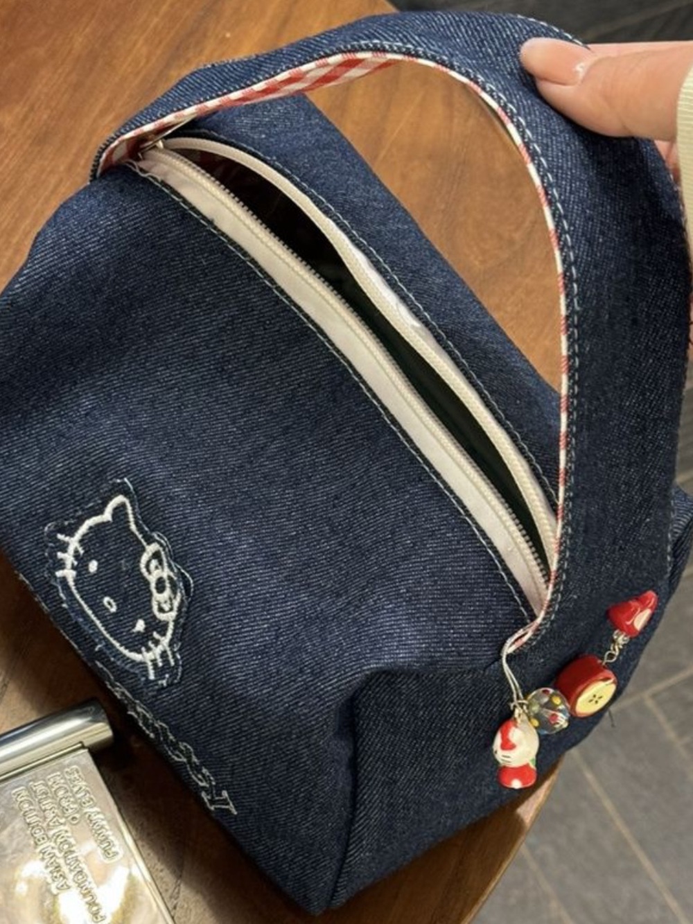Denim Hello Kitty Cosmetic Pouch - Navy